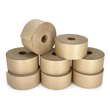 IDL PACKAGING Gummed Kraft Sealing Tape, 3" Core, 2.75" x 450 Ft., Kraft, Pack of 8 Rolls K9026-8